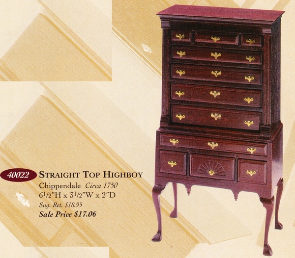Catalog image of Chippendale Straight Top Highboy