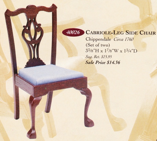 Catalog image of Chippendale Cabriole Leg Chair (set of 2)
