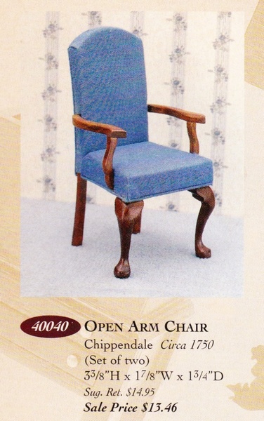 Catalog image of Chippendale Open Arm Chair (2)